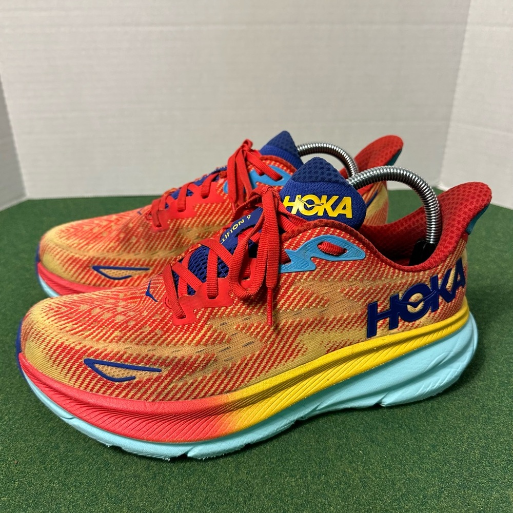 Hoka One One Women’s 10B Colorful Clifton 9 Running Shoes Sneakers 1127896 CRSCL